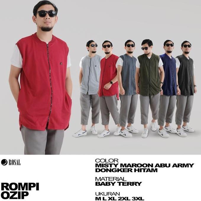 Rosal Rompi Ozip Rompi Sholat Rompi Solat Zipper Outer Sholat Rompi Pria Rompi Sholat Resleting Romp