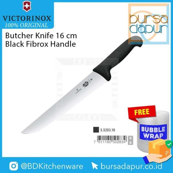 Victorinox Butcher's Knife 16 cm Black Fibrox Handle (5.5203.16)