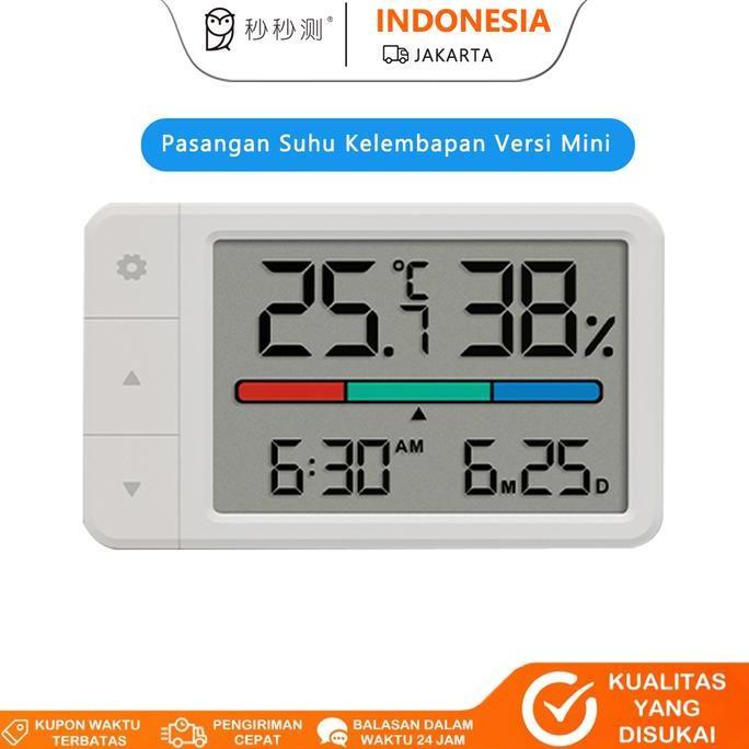 MiaoMiaoCe Hygrometer Digital Mini - Pengukur Suhu & Kelembaban Ruangan, Tampilan Warna, Bisa Digant