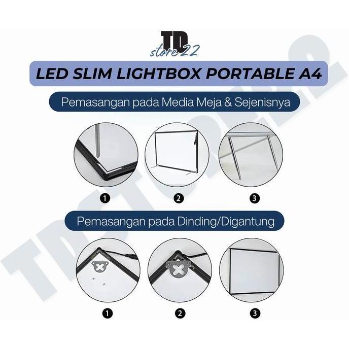 Slim Light Box LED A4 - Lampu Display Frame Poster Neon Box LED untuk Iklan Elegan Lampu Iklan Neon 