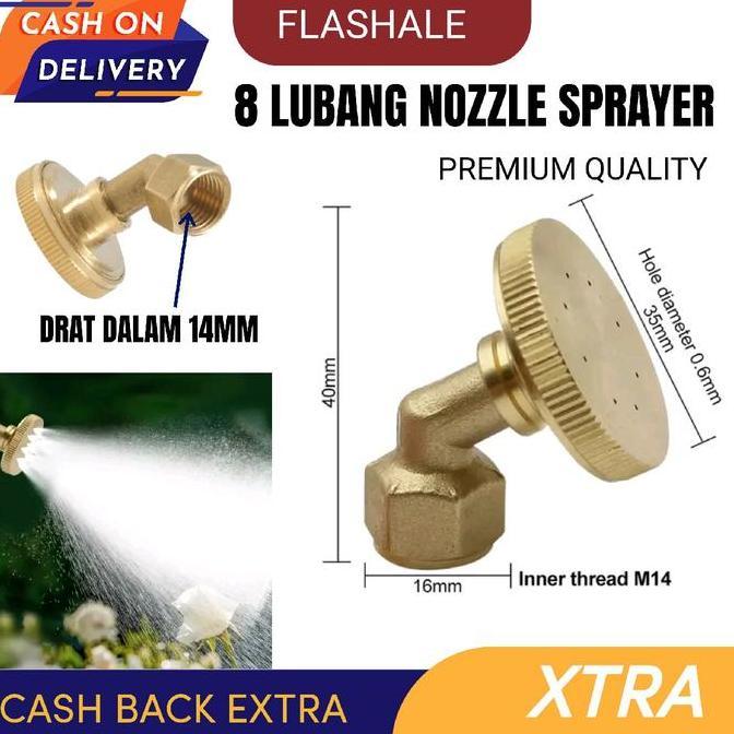 NOZZLE BENGKOK 8 ATAU 7 LUBANG KUNINGAN SPRAYER PERTANIAN