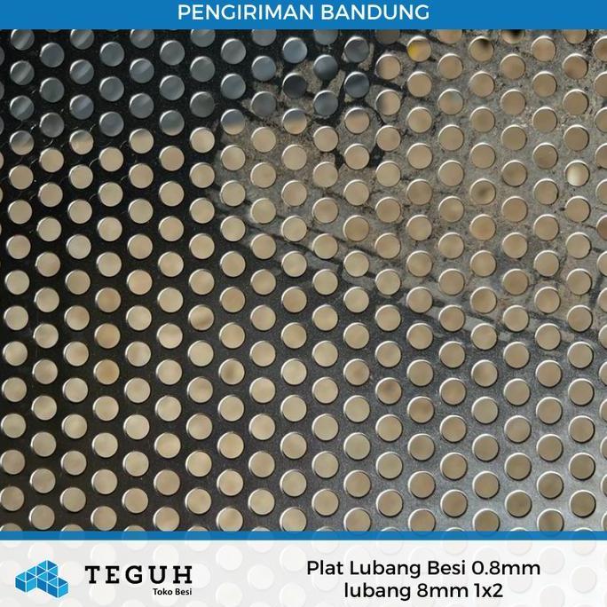 Plat Lubang Besi 0.8mm lubang 8mm 1x2