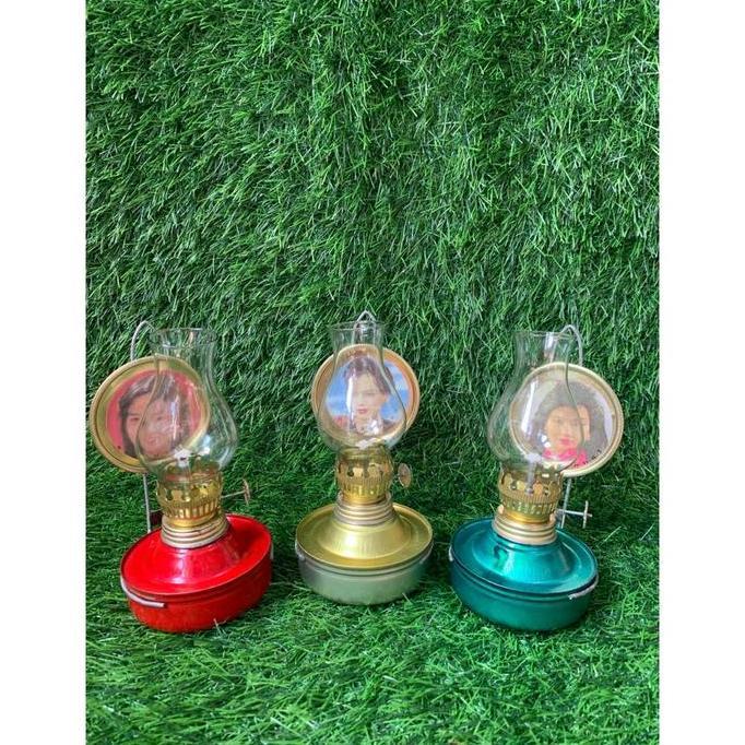 Ready [1pcs] Damar Lampu Teplok Ublik Kaca Kaleng Lampu Semprong Minyak Tanah Kuno Jadul Antik