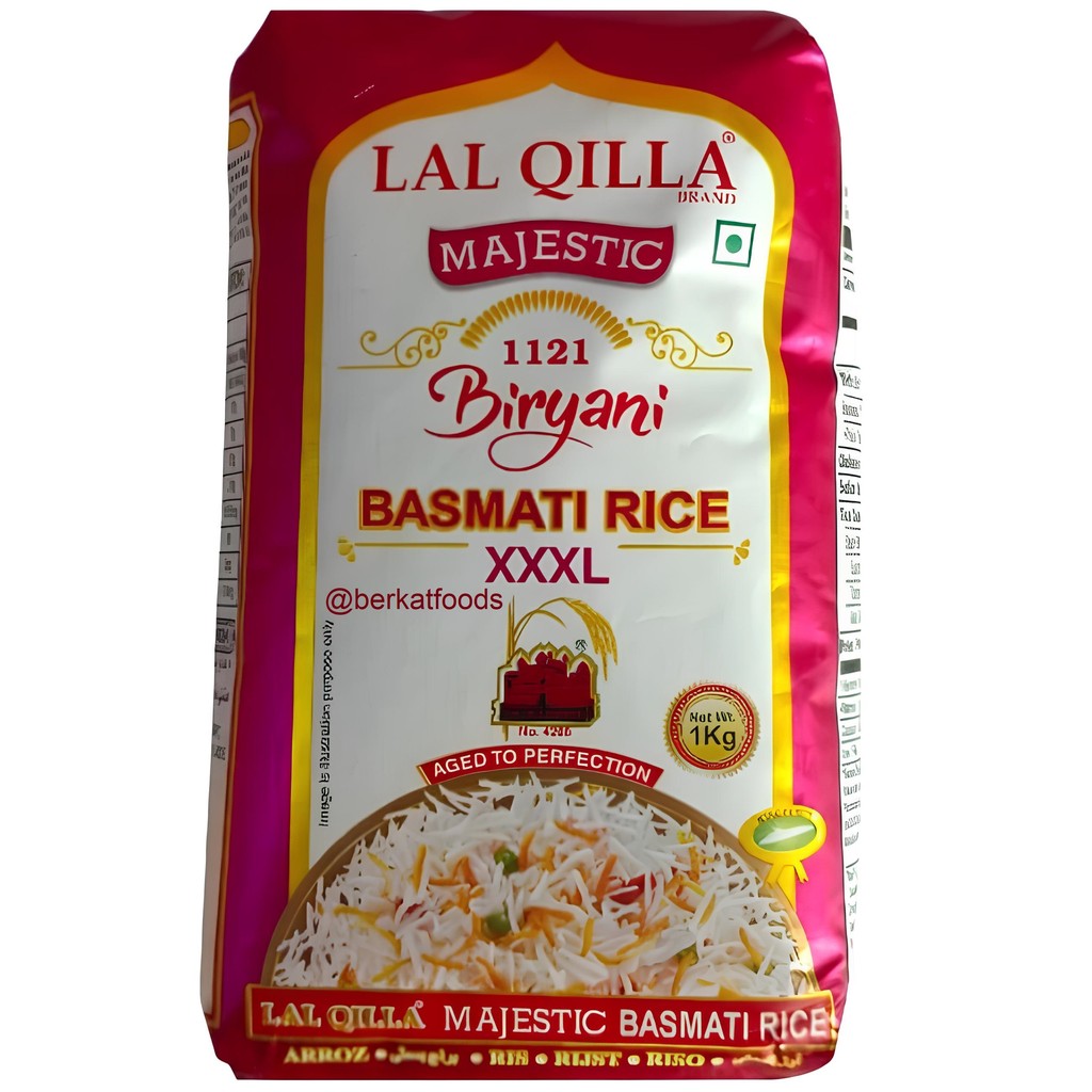 Basmati Rice Lal Qilla Majestic Biryani XXXL 1Kg / Beras 1121 India Premium Aged 1 KG
