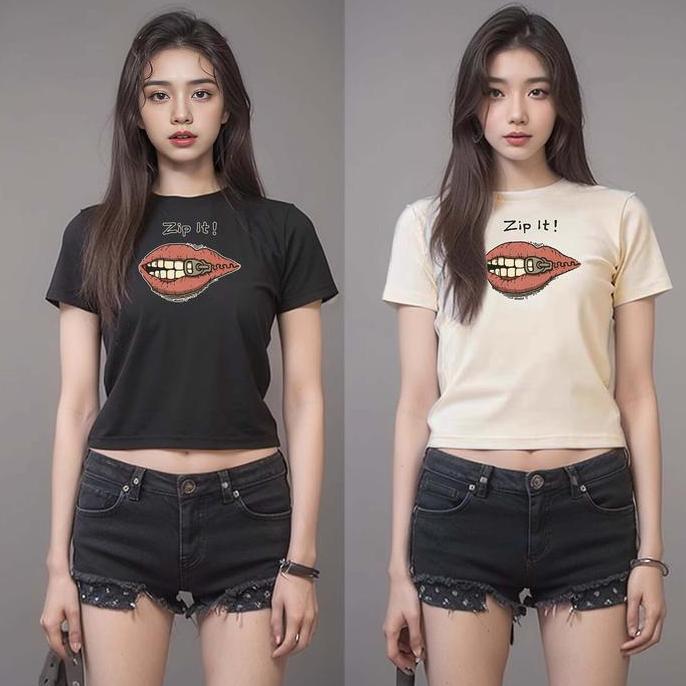 KAOS CROP TOP TEE / KAOS CROP TOP / T SHIRT CROP TEE / CROP LENGAN PENDEK / CROP TOP LENGAN PANJANG 