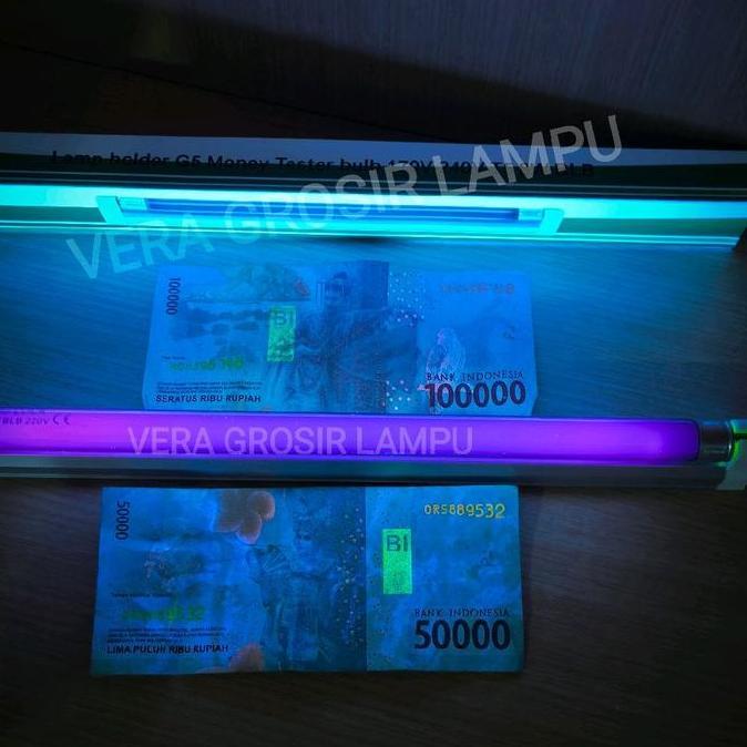 Ready Lampu Deteksi Uang / money detector T5 8W UV Ultra violet set / lampu tester uang T5 8W set UV