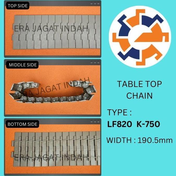 Table Top Chain Plastic LF 820 K750 Straht Lurus