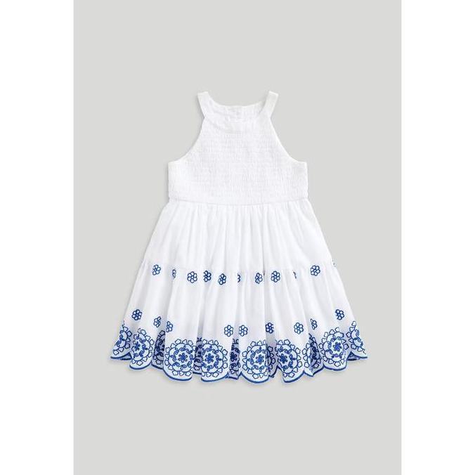 Mothercare White Embroidered Maxi Dress - Dress Anak Perempuan (Putih)