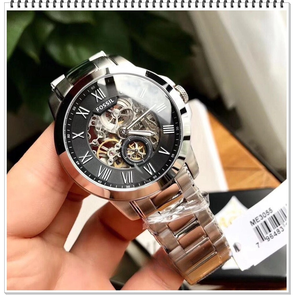 Men's Fossil Grant Automatic Movement Stainless Steel Watch ME3055