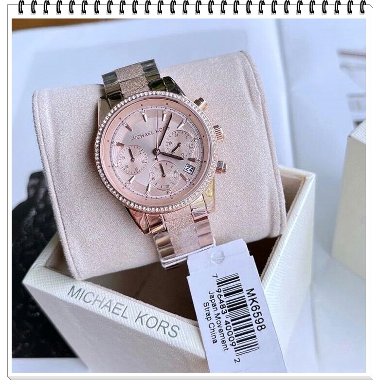 Michael Kors MK6598 women's rose gold bracelet quartz watch stainless steel dress watch