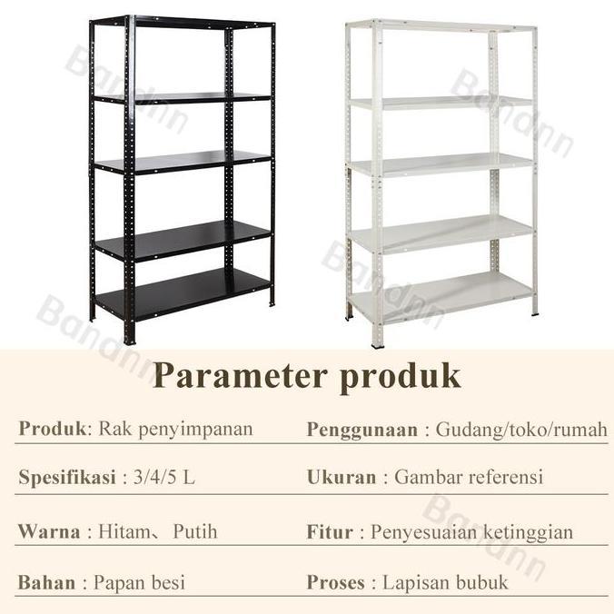 COD UPSEN Penyimpanan Baja Tahan Karat 3/4/5 Lapisan Baja Sudut yang Dapat Disesuaikan Rack Rak Powe