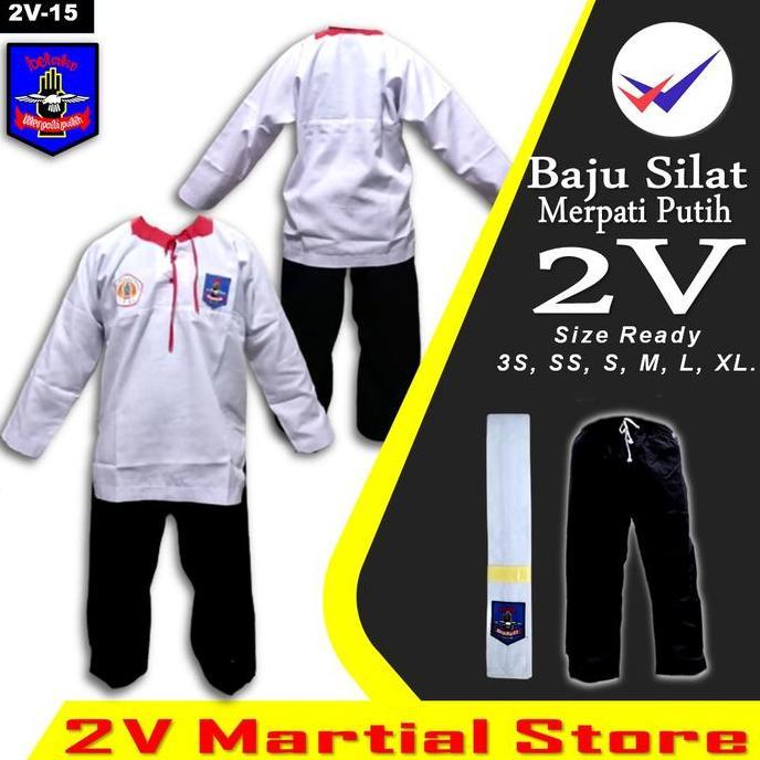 seragam silat merpati putih baju MP dengan bet merpati putih