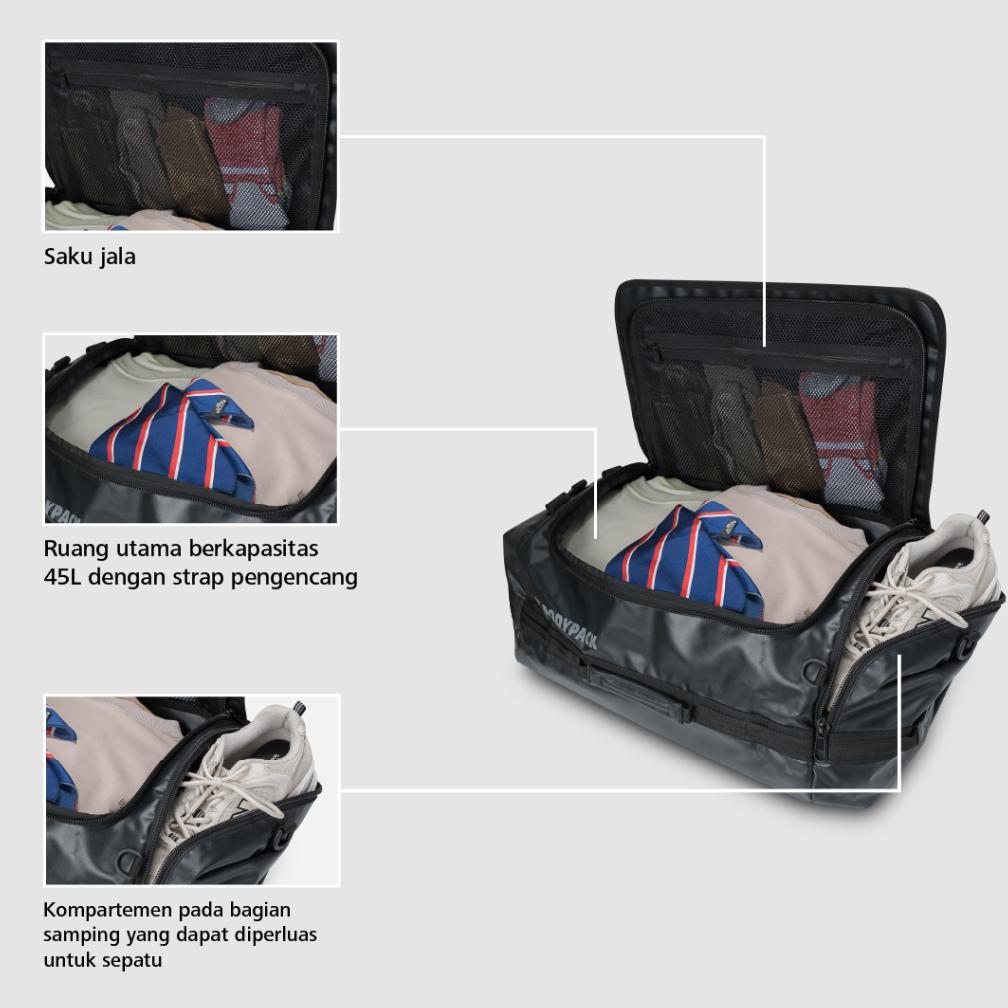 BEST SALE Bodypack Cobalt 1.0 Regular Duffle Tas Ransel Jinjing Gym Travel Roadtrip Durable Tahan La