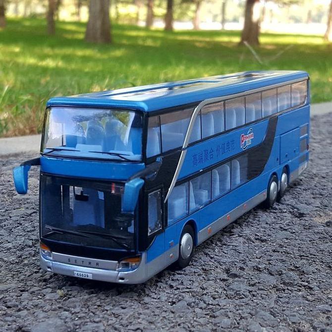 Twh Alloy Bus Miniatur Double Deer Aiort Shuttle Bus Pariwisata Bahan Besi