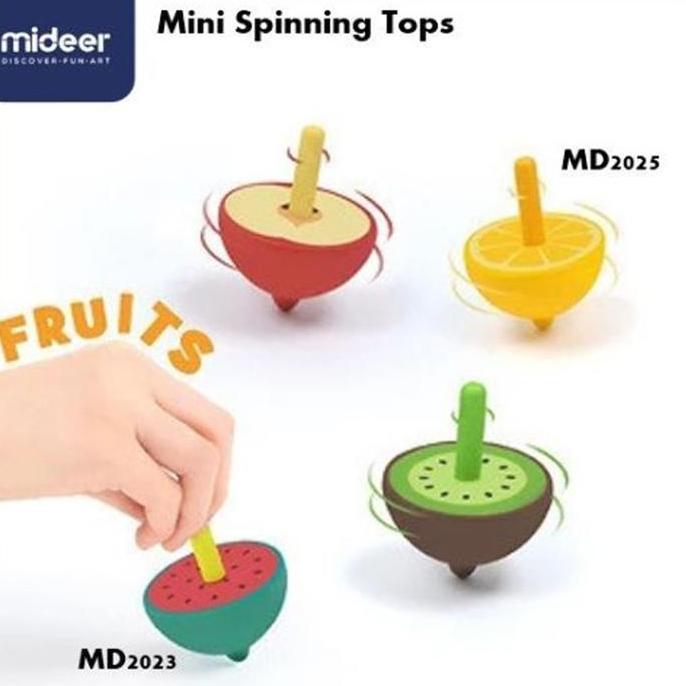 Mainan Gasing Kayu Buah Mideer Spinning Tops Mainan Edukasi Anak