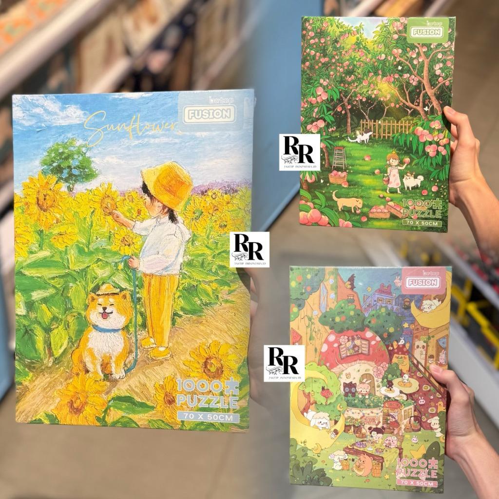 Ohsome X Botop - Puzzle / Pajangan / Fusion (Sunflower, Pink Peaches, Moon Township) Puzzle Collecti
