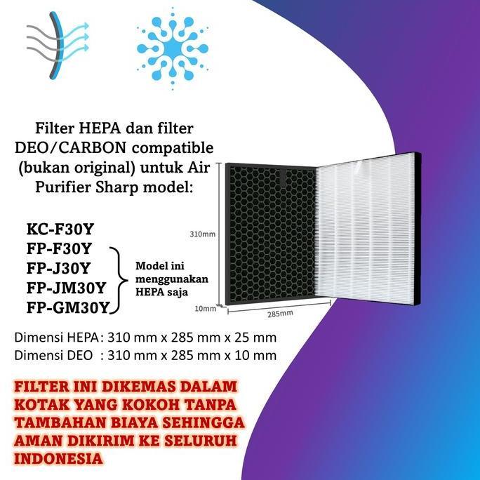 TERBARU - Adapted filter Sharp HEPA + DEO FZ-F30HFE+FZ-F30DFE