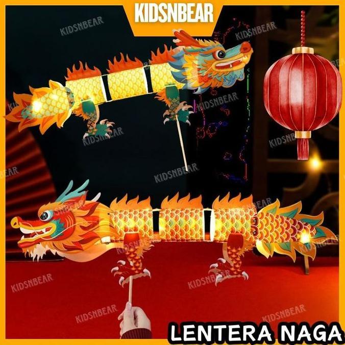 Mainan anak | Lampu led | Lampion imlek | Mainan lentera anak | DIY lentera naga | 335-Lentera Naga