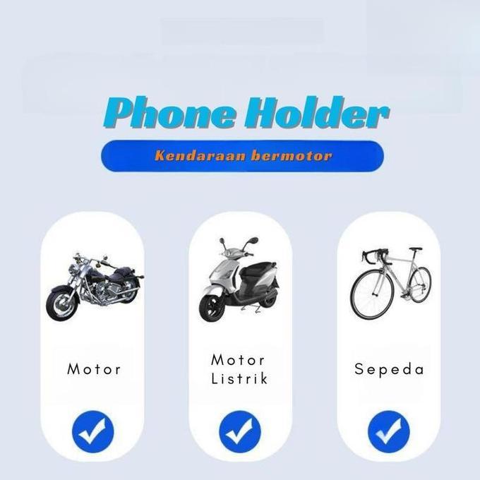 Serakarim6 - [PGS] Holder HP Motor Spion Universal Anti Slip Bahan Karet Tahan Air 360 Derajat Cocok