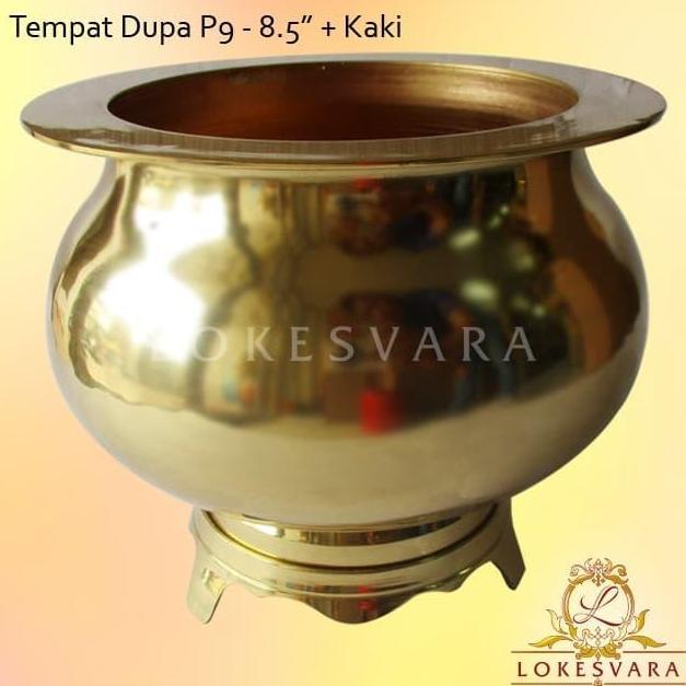 NEW Tempat Bakar Dupa / Hiolo / Bokor Kuningan P9 + Kaki