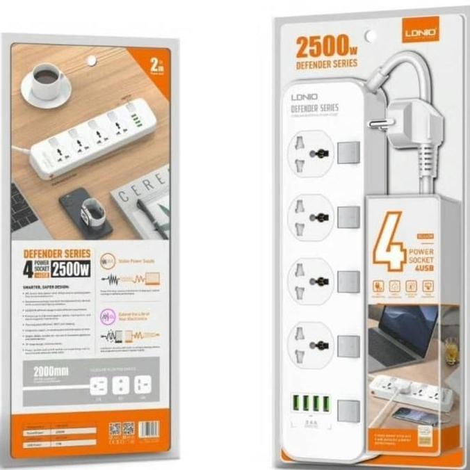 NEW LDNIO SC4408 UNIVERSAL POWER SOCKET 4 USB PORT ORI