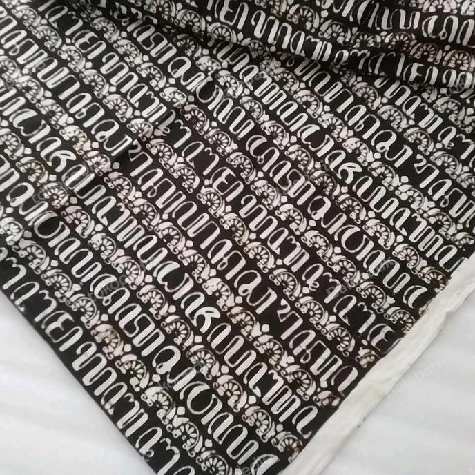 BELI Kain batik cap sogan Jogja motif aksara jawa kembang BELI
