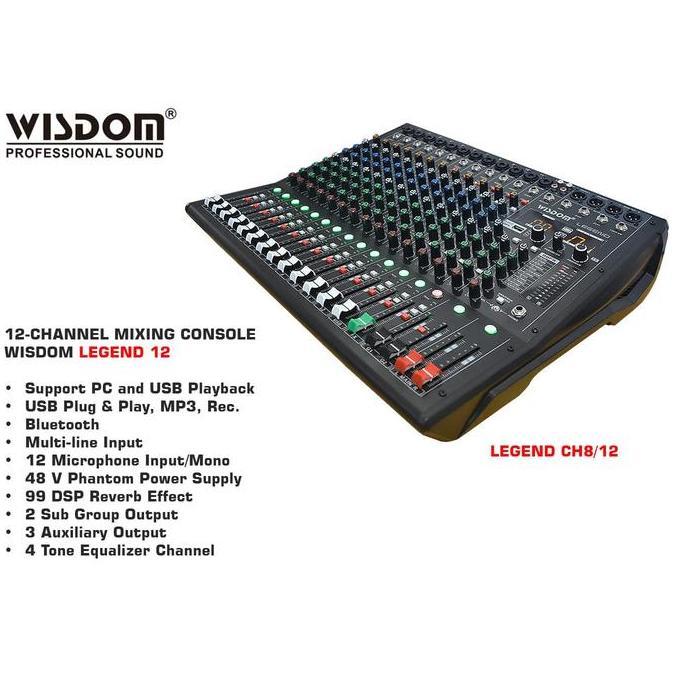 Sale Wisdom Mixer Legend 12 12-Channel Mixer Audio Wisdom With Effect