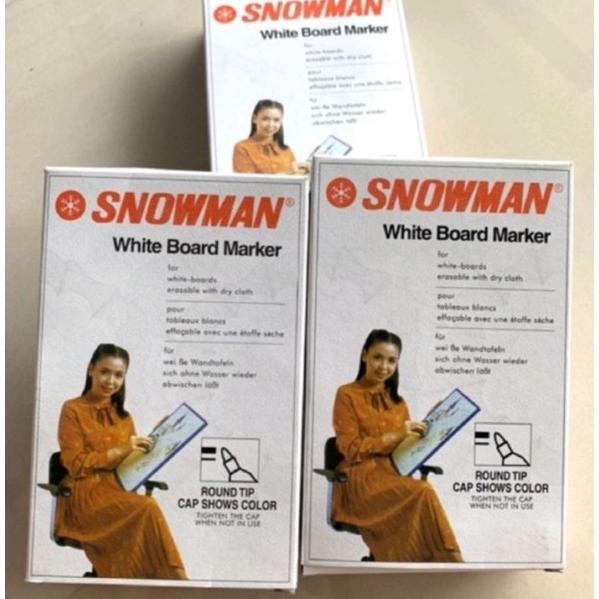Spidol Whiteboard Snowman Bg-12/Spidol Papan Tulis Snowman ( 1Pak/12Pcs )