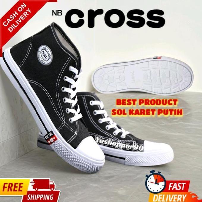 NB CROSS Sepatu Sekolah TALI Tinggi (SOL PUTIH) Sepatu SD SMP SMA Laki2 Perempuan TANPA BOX Pria Wan