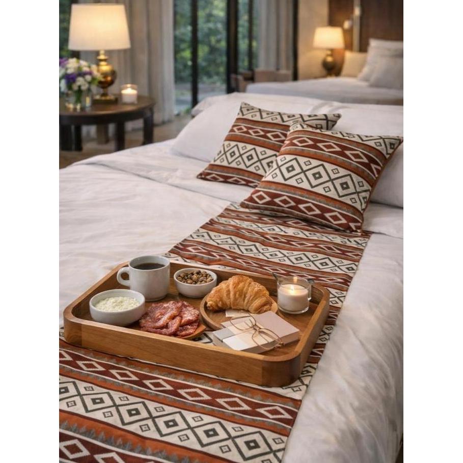 TERBARU - Set Bed Runner Premium 40x240cm 2 Sarung Bantal dan 40x180cm 1 Sarung Bantal, Bahan Kain S