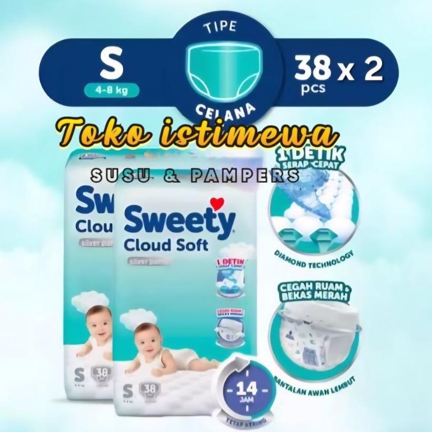 Sweety Silver Cloudsoft Pants S38 Paket 1Bal/ Paket 2Bal Popok Celana