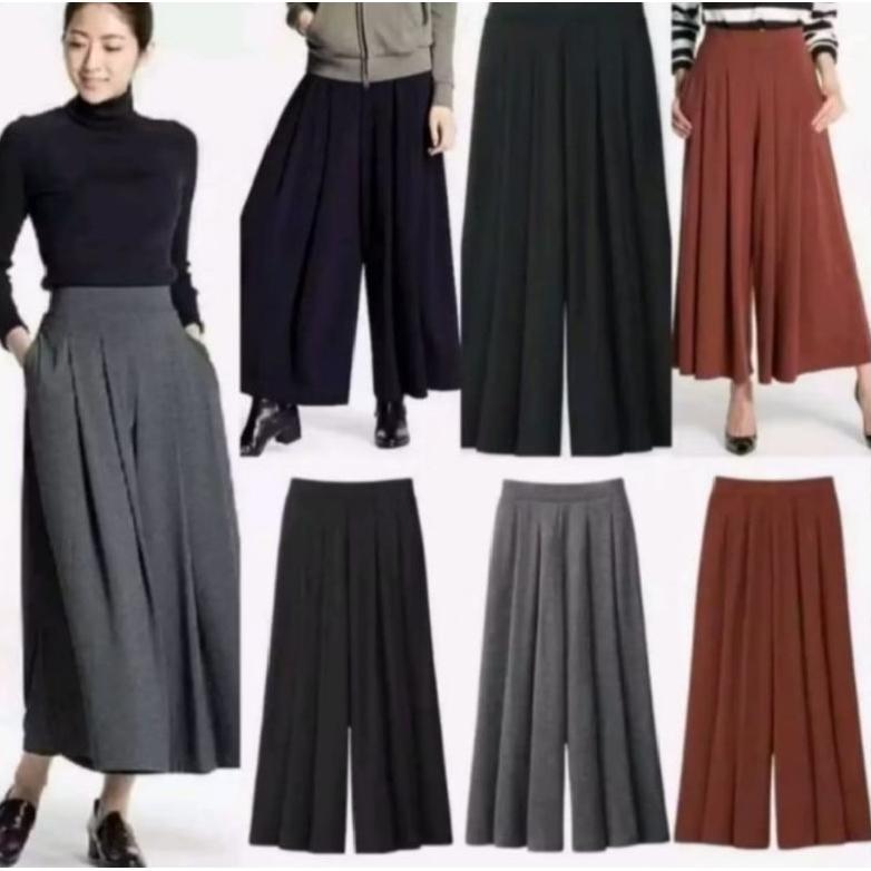 big promo unq comfy wide cullotes/celana kulot import/branded/celana kulot panjang