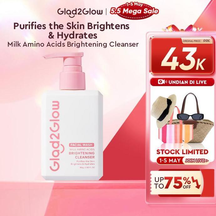 Tenzione- Glad2Glow Milk Cleanser Amino Acids Deep Cleansing Softly Facial Sh Gentle | Face Sh Low P