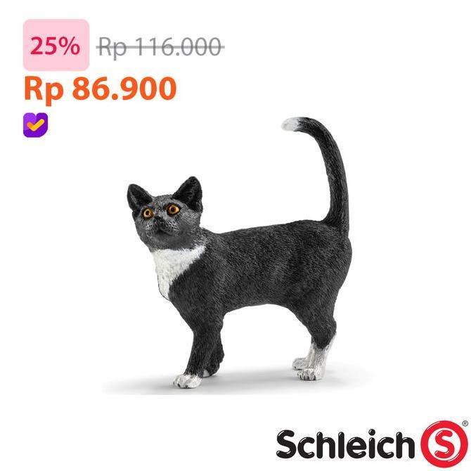 Schleich Cat Standing Animal Fure Koleksi Mainan Pajangan Hh Quality 13770