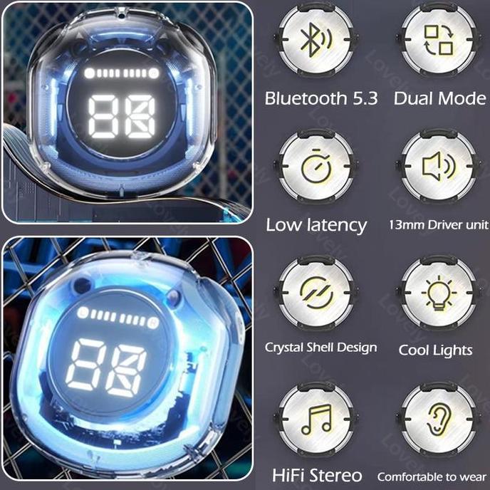 Air31 Earphone Bluetooth dengan Mikrofon HiFi Stereo Headset Bluetooth Sentuh Speaker Mini Bluetooth