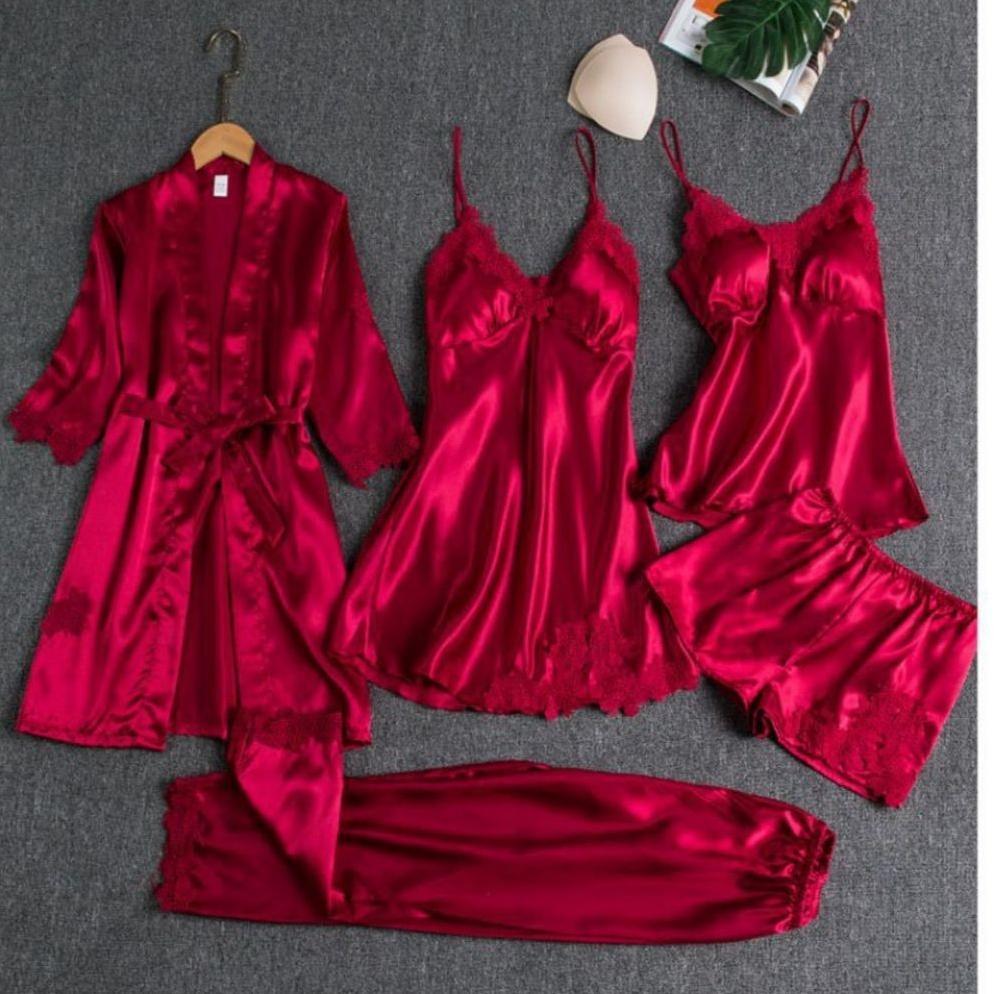 hot sale baju tidur wanita piyama set kimono 5 in 1 /baju tidur sexy wanita / baju dinas / lingerie 