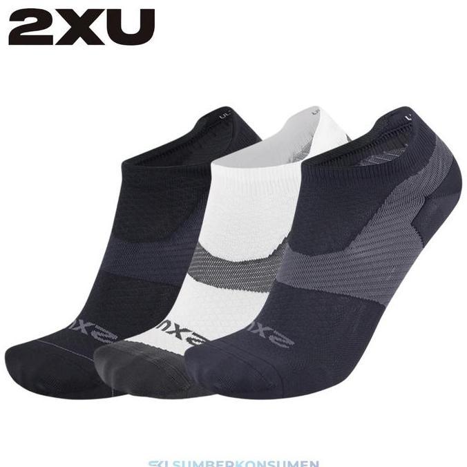 2XU Vectr Ultralight No Show Socks / Running Sock Kaos Kaki Lari Compression Ready