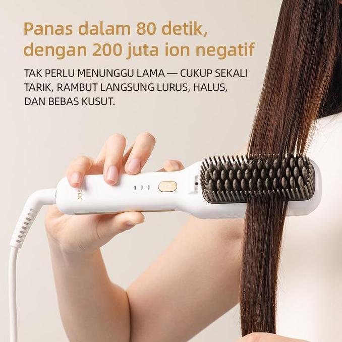 Capelli- Soseki Sisir Catokan Pelurus Rambut 3 Tingkat Suhu / 170G Catokan Mini Ringan / Tegangan Gl