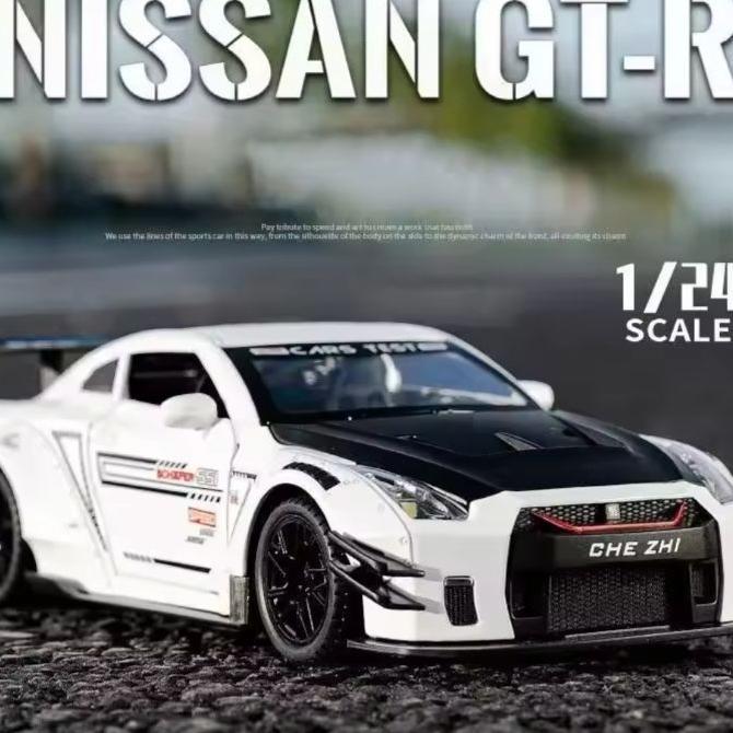 Diecast Miniatur Mobil Nissan Gtr R35 1:24 - Alloy Model Metal Collection Mobil Nissan Gtr R35 Jdm S