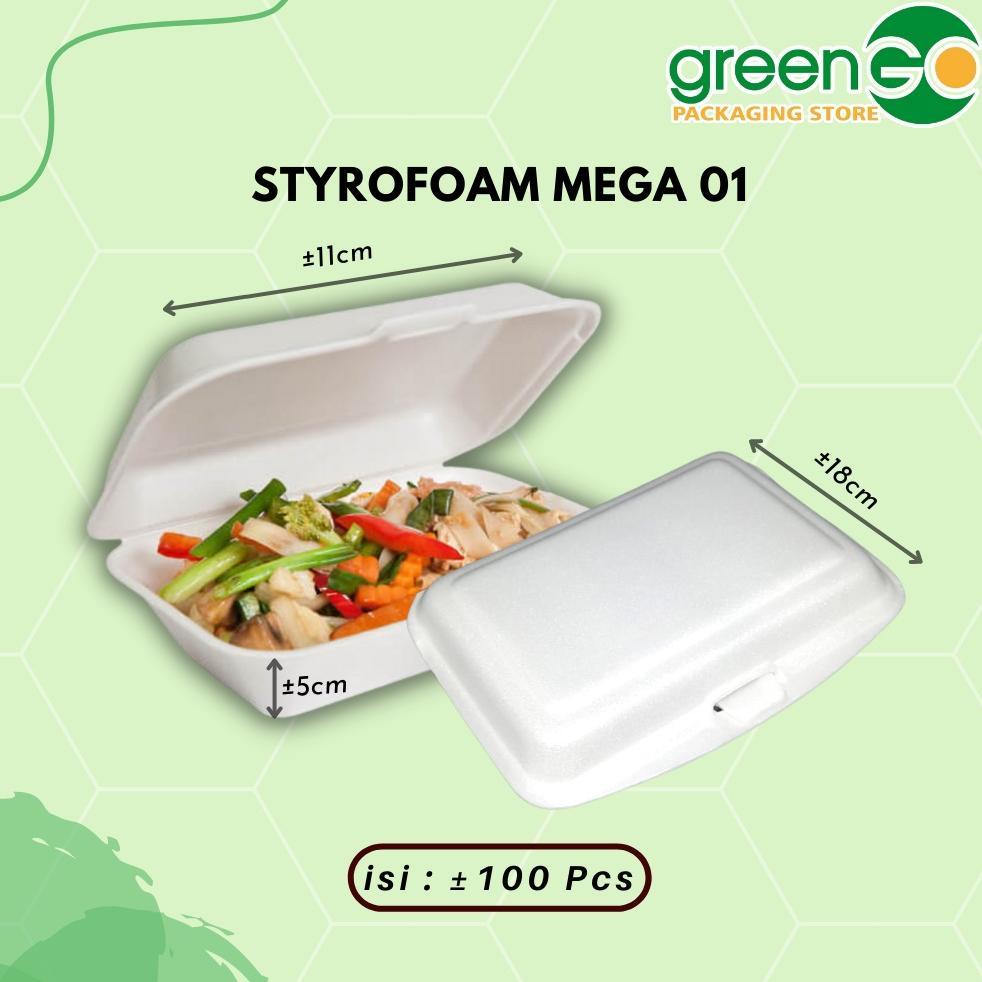 Styrofoam Bubur Mega Isi 100Pcs Sterofoam Makanan Polos Gabus Nasi Styrofoam Bubur Kecil Ukuran Stan