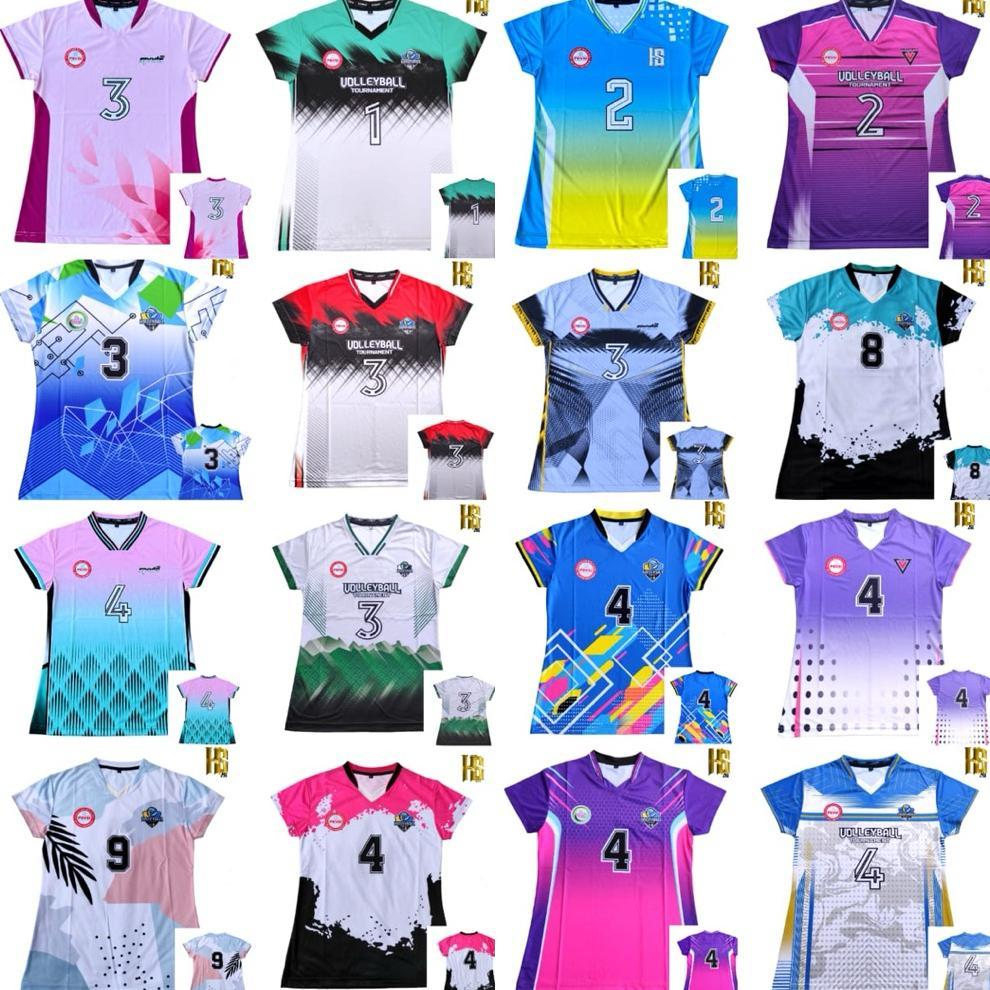 Jersey Voli Wanita Full Printing Kaos Volly Cewe / Atasan Volleyball