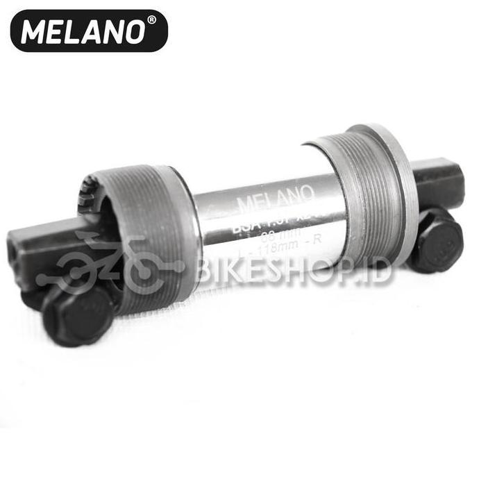 Bottom Bracket BB Axle As Gir MELANO 127 / 122 / 118 / 113mm Chrome Hitam | High Quality