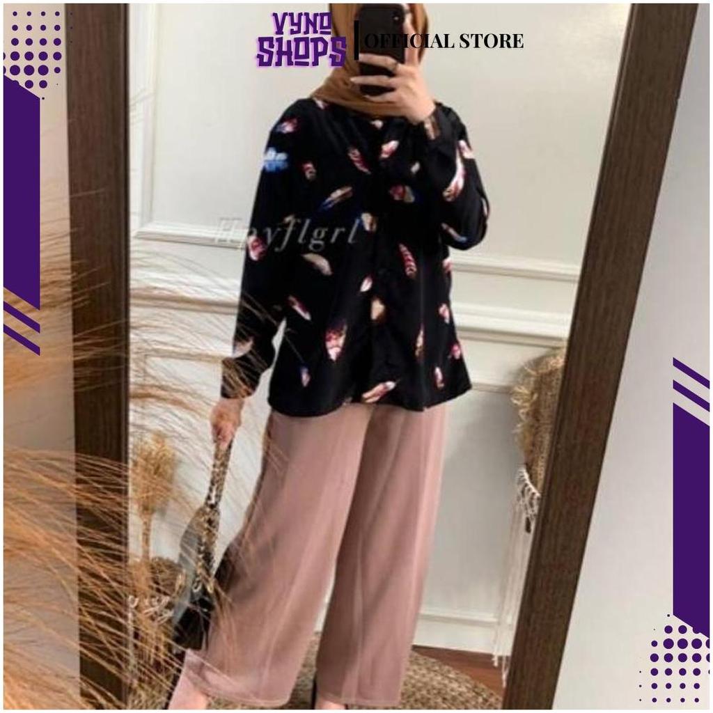 KEMEJA MOTIF DAUN//KEMEJA WANITA ASA Termurah