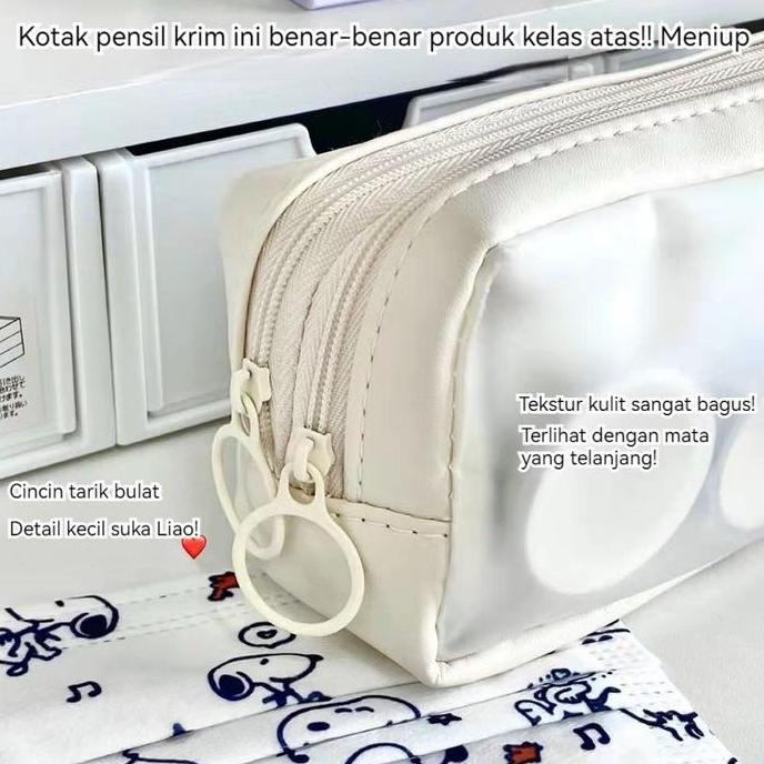 Muji Snoopy Cute Large Capacity Pencil Case/Pensil Pouch/Make Up Tas/Kotak Pensil KS
