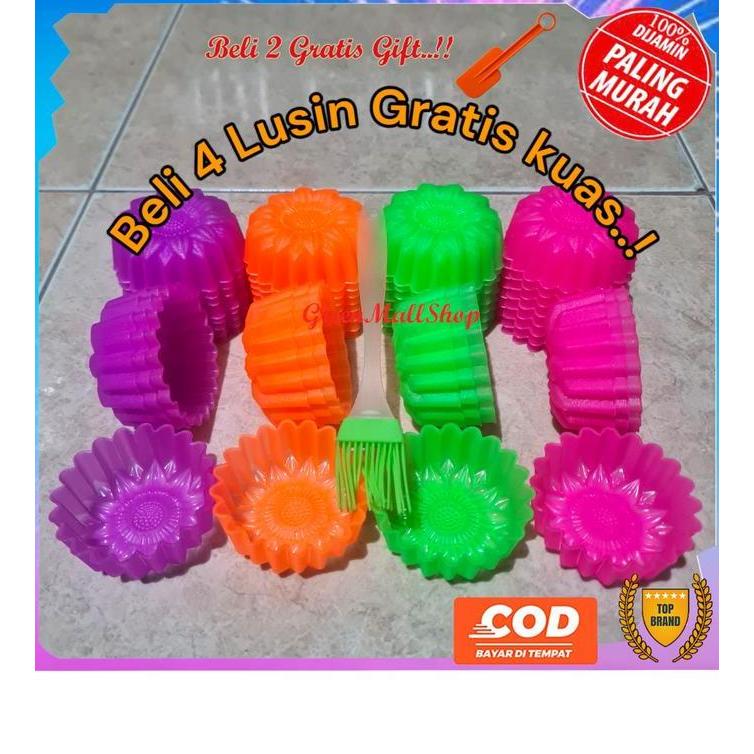 Equip- 48 Pcs Cetakan Agar Teratai Talam Kue Putu Ayu Spiral Coklat Bulat Kue Kering Apem Jelly Bolu