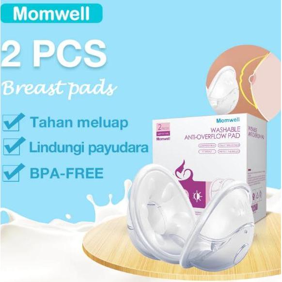 Momwell AOP01 Penampung ASI Silicone 2Pcs - Breast Milk Collector Breast Pad Silicone BPA Free
