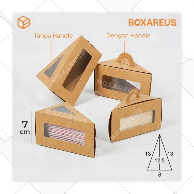 Lansungkirim- Cake Slice Box Packaging Segita Kemasan Kue Potong Mille Crepes Tart | Fp Slice Cake B