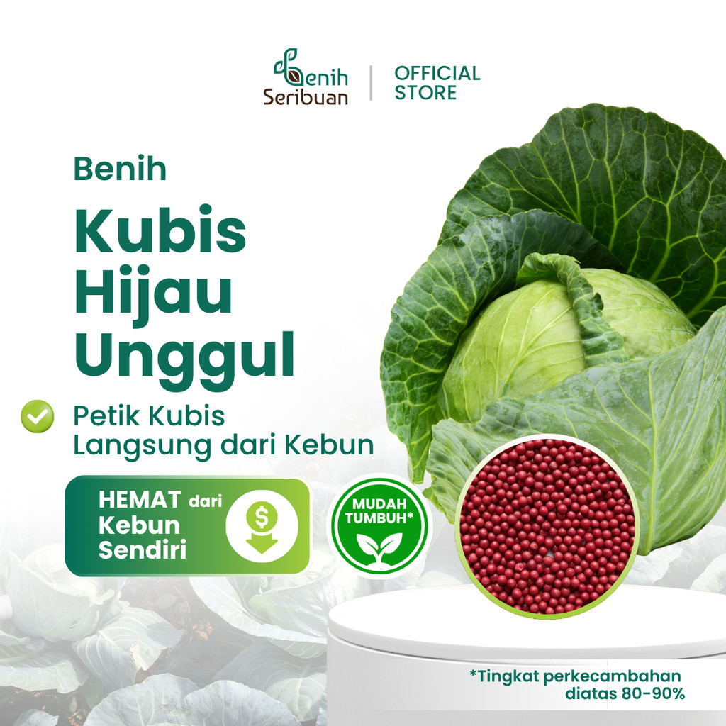 15 Benih Kol Kubis Hijau F1 Sehati Sayuran Dataran Rendah Cap Panah Merah Bibit Tanaman Sayur Super