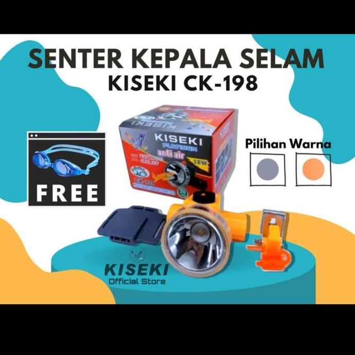 Senter Kepala Selam Kiseki CK 198 15w / Super Terang - Bonus Kaca Mata