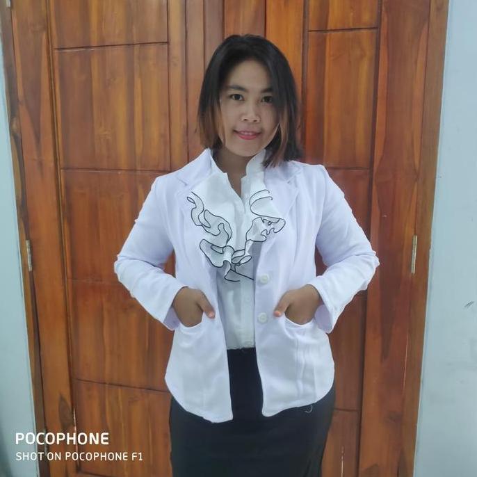 Donttouch- Blazer Putih Kantor Nita Blazer Kerja Nita Putih